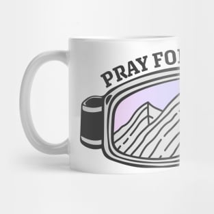 Sunset Mountain Ski Goggles | Pray For Snow Mug